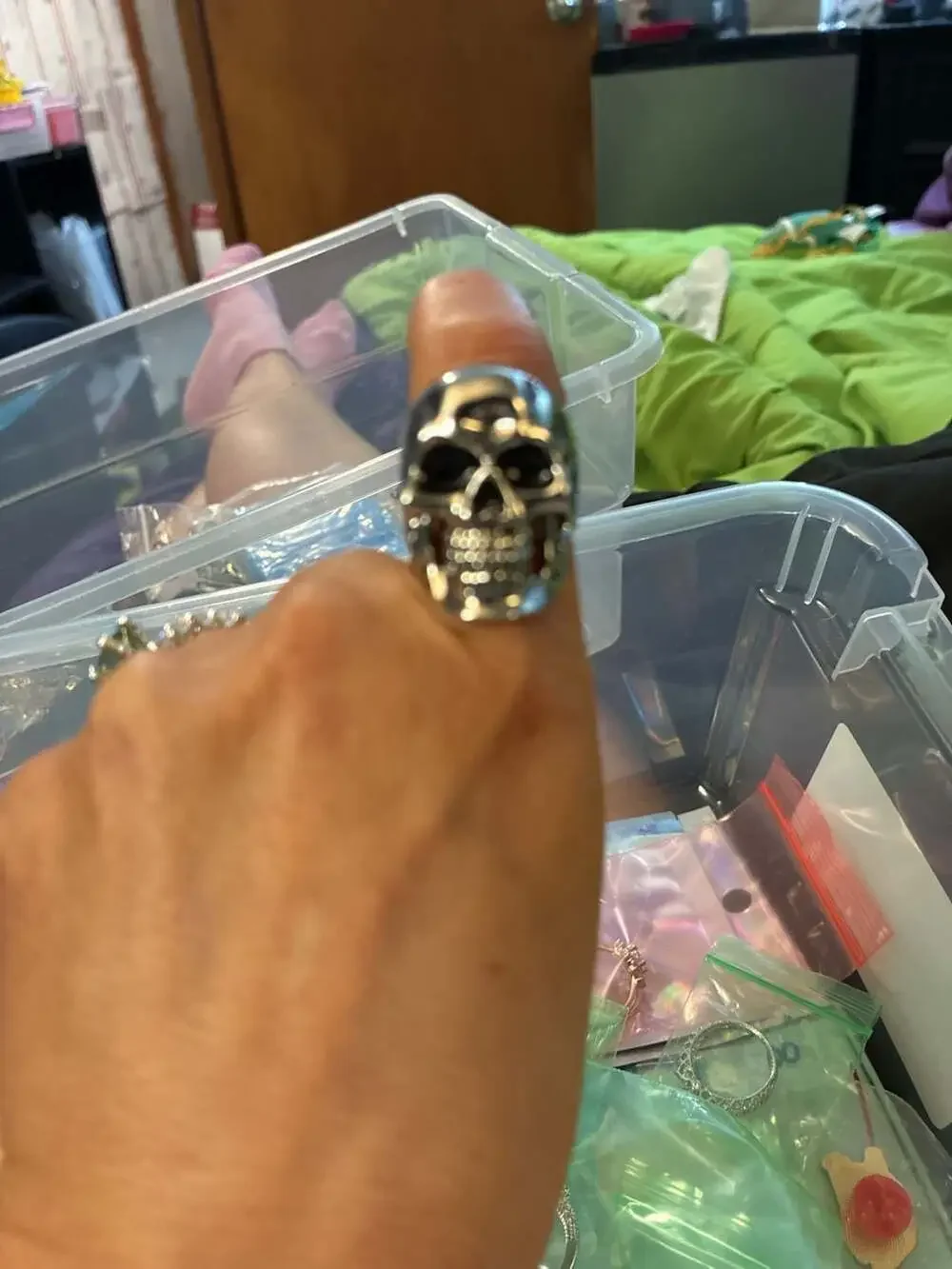 316L Stainless Steel Gothic Biker Skull Ring